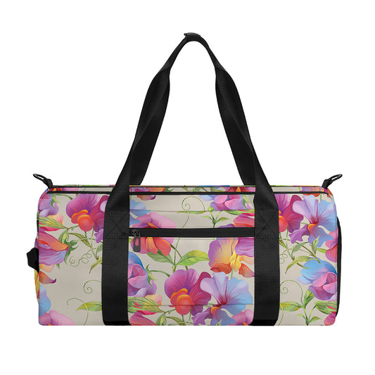 Sweet Pea Flower Pattern Print Gym Bag