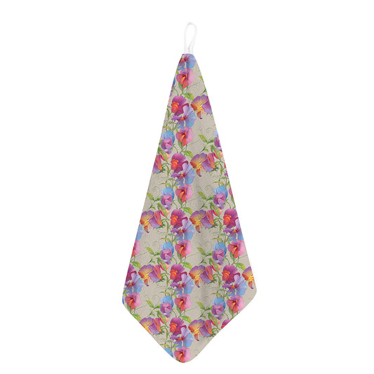 Sweet Pea Flower Pattern Print Hand Towel