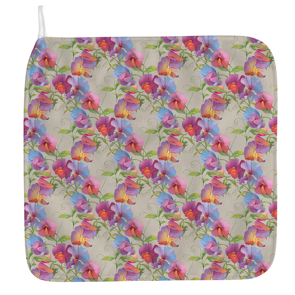 Sweet Pea Flower Pattern Print Hand Towel