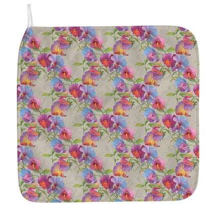 Sweet Pea Flower Pattern Print Hand Towel