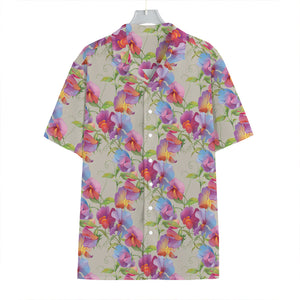 Sweet Pea Flower Pattern Print Hawaiian Shirt