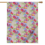 Sweet Pea Flower Pattern Print House Flag