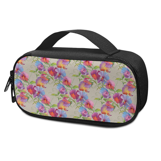 Sweet Pea Flower Pattern Print Insulin Cooler Travel Case