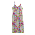 Sweet Pea Flower Pattern Print Jersey Midi Cami Dress