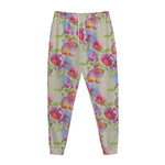 Sweet Pea Flower Pattern Print Jogger Pants