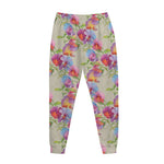Sweet Pea Flower Pattern Print Jogger Pants