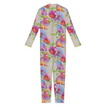 Sweet Pea Flower Pattern Print Jumpsuit