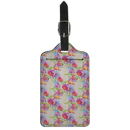 Sweet Pea Flower Pattern Print Luggage Tag
