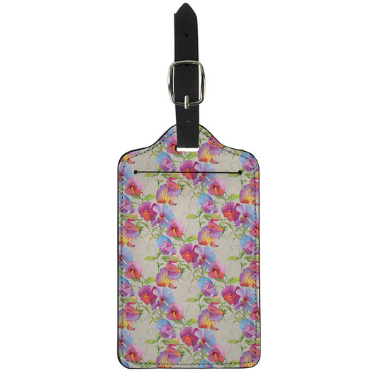 Sweet Pea Flower Pattern Print Luggage Tag