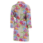 Sweet Pea Flower Pattern Print Men's Bathrobe