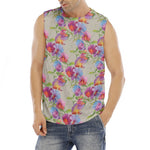 Sweet Pea Flower Pattern Print Men's Fitness Tank Top