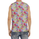 Sweet Pea Flower Pattern Print Men's Fitness Tank Top