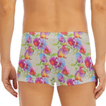 Sweet Pea Flower Pattern Print Men's Short Boxer Briefs