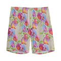 Sweet Pea Flower Pattern Print Men's Athletic Shorts