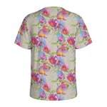 Sweet Pea Flower Pattern Print Men's Sports T-Shirt