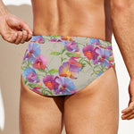 Sweet Pea Flower Pattern Print Men's Swim Briefs