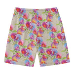 Sweet Pea Flower Pattern Print Men's Swim Trunks