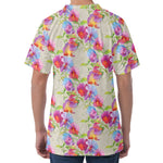 Sweet Pea Flower Pattern Print Men's Velvet T-Shirt