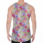 Sweet Pea Flower Pattern Print Men's Velvet Tank Top