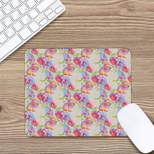 Sweet Pea Flower Pattern Print Mouse Pad
