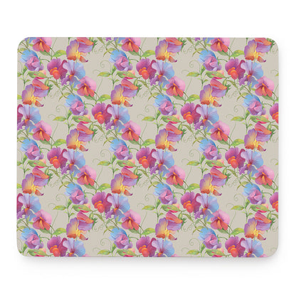 Sweet Pea Flower Pattern Print Mouse Pad