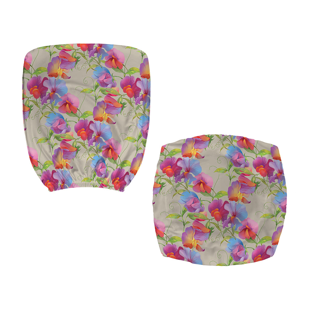 Sweet Pea Flower Pattern Print Office Chair Cover