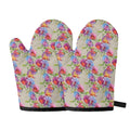 Sweet Pea Flower Pattern Print Oven Mitts