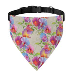 Sweet Pea Flower Pattern Print Over The Collar Dog Bandana