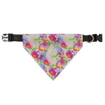 Sweet Pea Flower Pattern Print Over The Collar Dog Bandana
