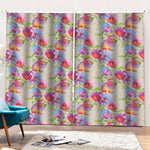 Sweet Pea Flower Pattern Print Pencil Pleat Curtains