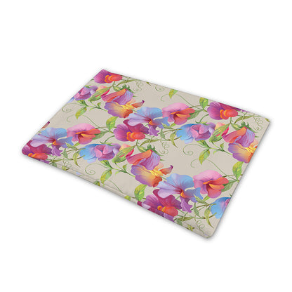 Sweet Pea Flower Pattern Print Pet Cooling Mat Cover