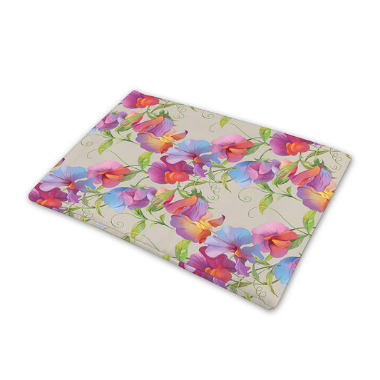 Sweet Pea Flower Pattern Print Pet Cooling Mat Cover