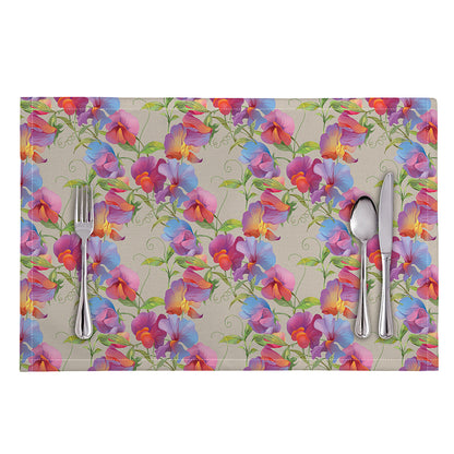 Sweet Pea Flower Pattern Print Placemat
