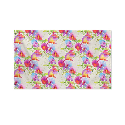 Sweet Pea Flower Pattern Print Polyester Flag