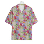 Sweet Pea Flower Pattern Print Rayon Hawaiian Shirt