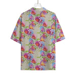 Sweet Pea Flower Pattern Print Rayon Hawaiian Shirt