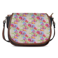 Sweet Pea Flower Pattern Print Saddle Bag