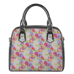 Sweet Pea Flower Pattern Print Shoulder Handbag