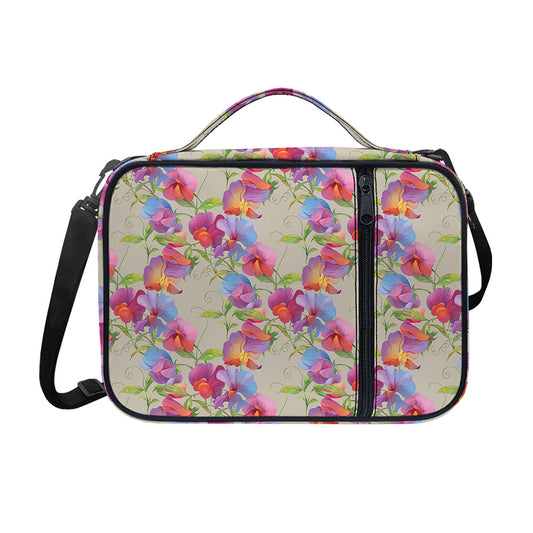 Sweet Pea Flower Pattern Print Shoulder Strap Bible Bag