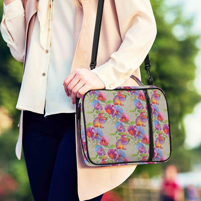 Sweet Pea Flower Pattern Print Shoulder Strap Bible Bag