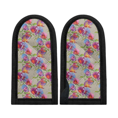 Sweet Pea Flower Pattern Print Skillet Handle Cover