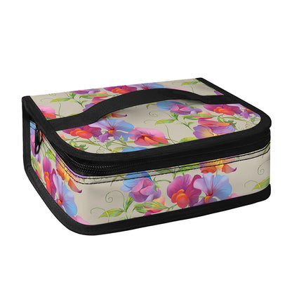 Sweet Pea Flower Pattern Print Small Lunch Bag