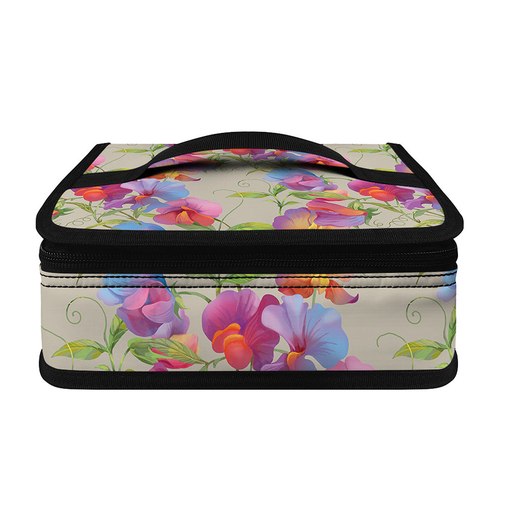 Sweet Pea Flower Pattern Print Small Lunch Bag