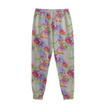 Sweet Pea Flower Pattern Print Sweatpants