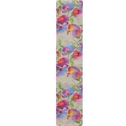Sweet Pea Flower Pattern Print Table Runner