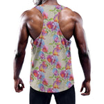 Sweet Pea Flower Pattern Print Training Tank Top