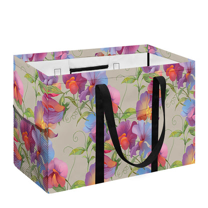Sweet Pea Flower Pattern Print Utility Tote Bag