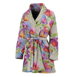 Sweet Pea Flower Pattern Print Women's Bathrobe