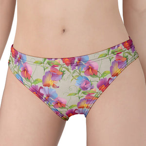 Sweet Pea Flower Pattern Print Women's Panties