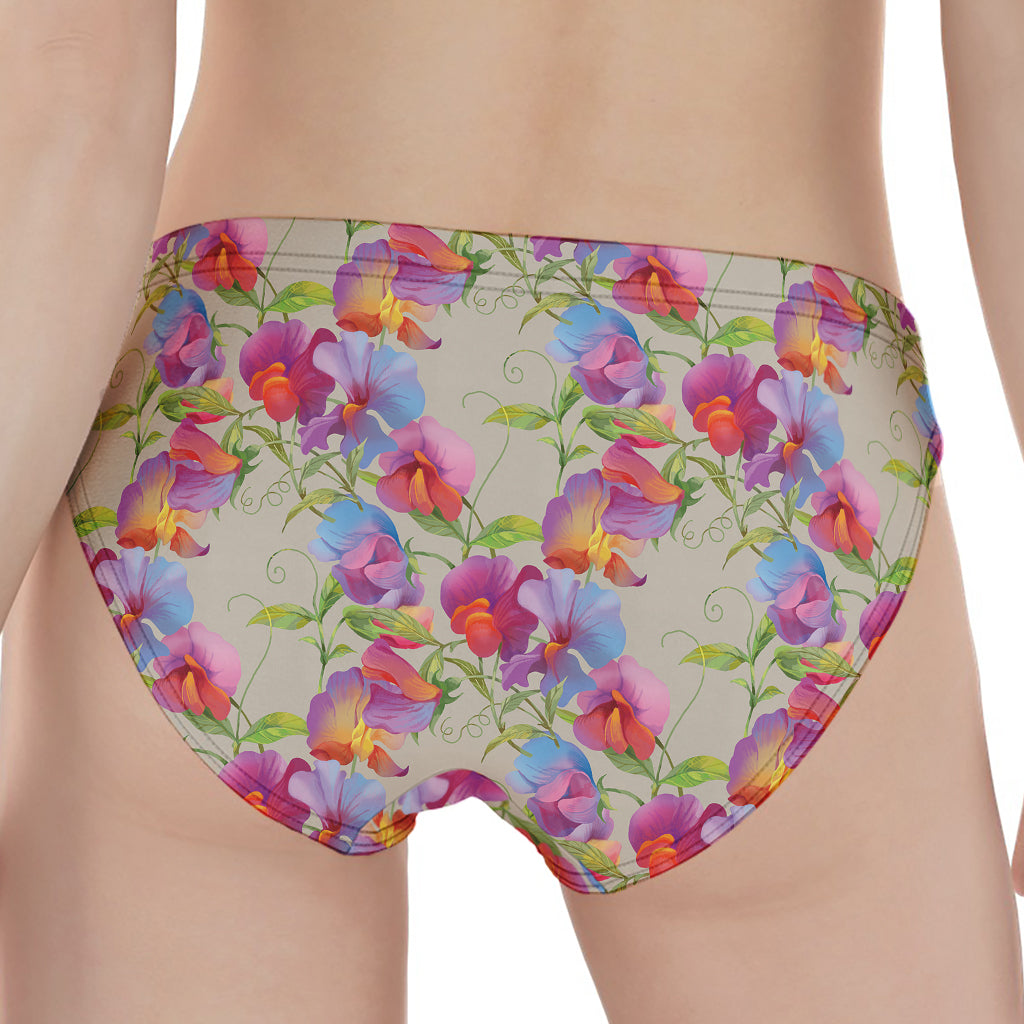 Sweet Pea Flower Pattern Print Women's Panties